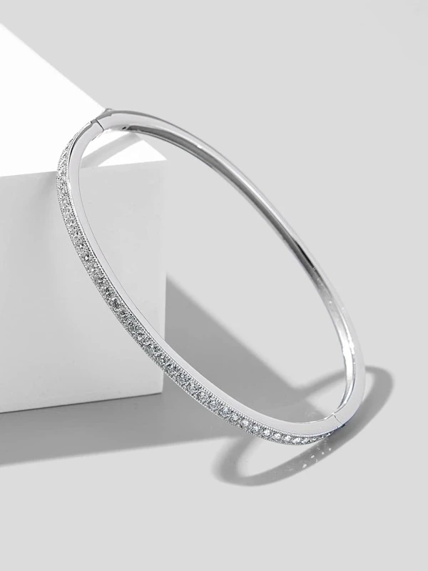 Pulseira decoração em zircônia  prata